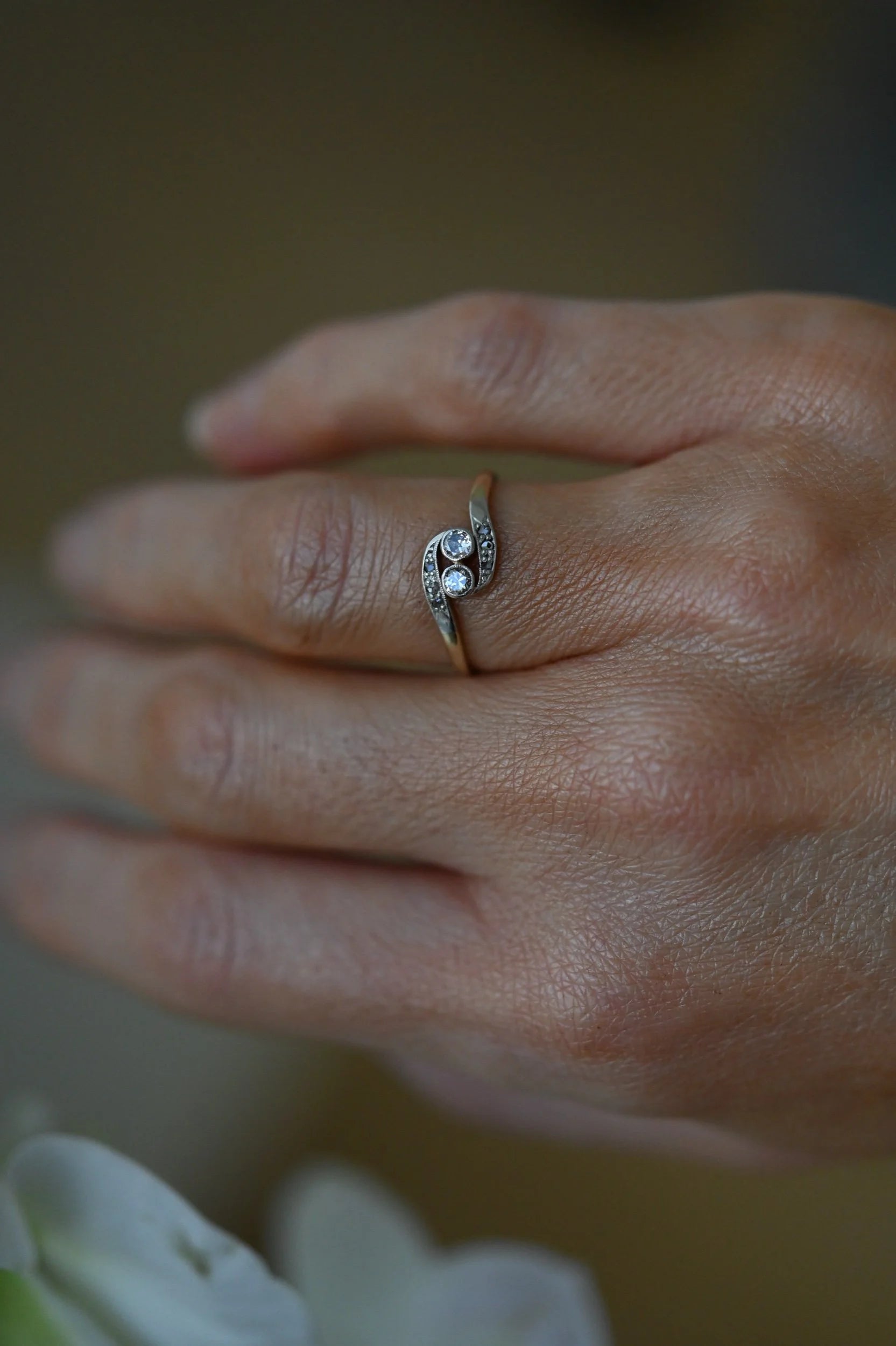 The Cutest Old Ring Toi Et Moi 14K Gold x Diamond Beg. 1900s