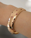Beautiful  Vintage Ruby Star Bangle 14K Gold 1970s