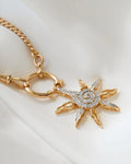 Stunning Diamond Sun Pendant 18K Gold