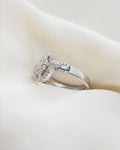 Stunning White Gold  Diamond Compass Set Dream Ring 18K White Gold