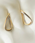 Cool Two Tone Estate Earrings 18K Gold