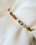 The Will Get Complimented Forever Aquamarine & Multicolored Tourmaline Bracelet 18K Gold