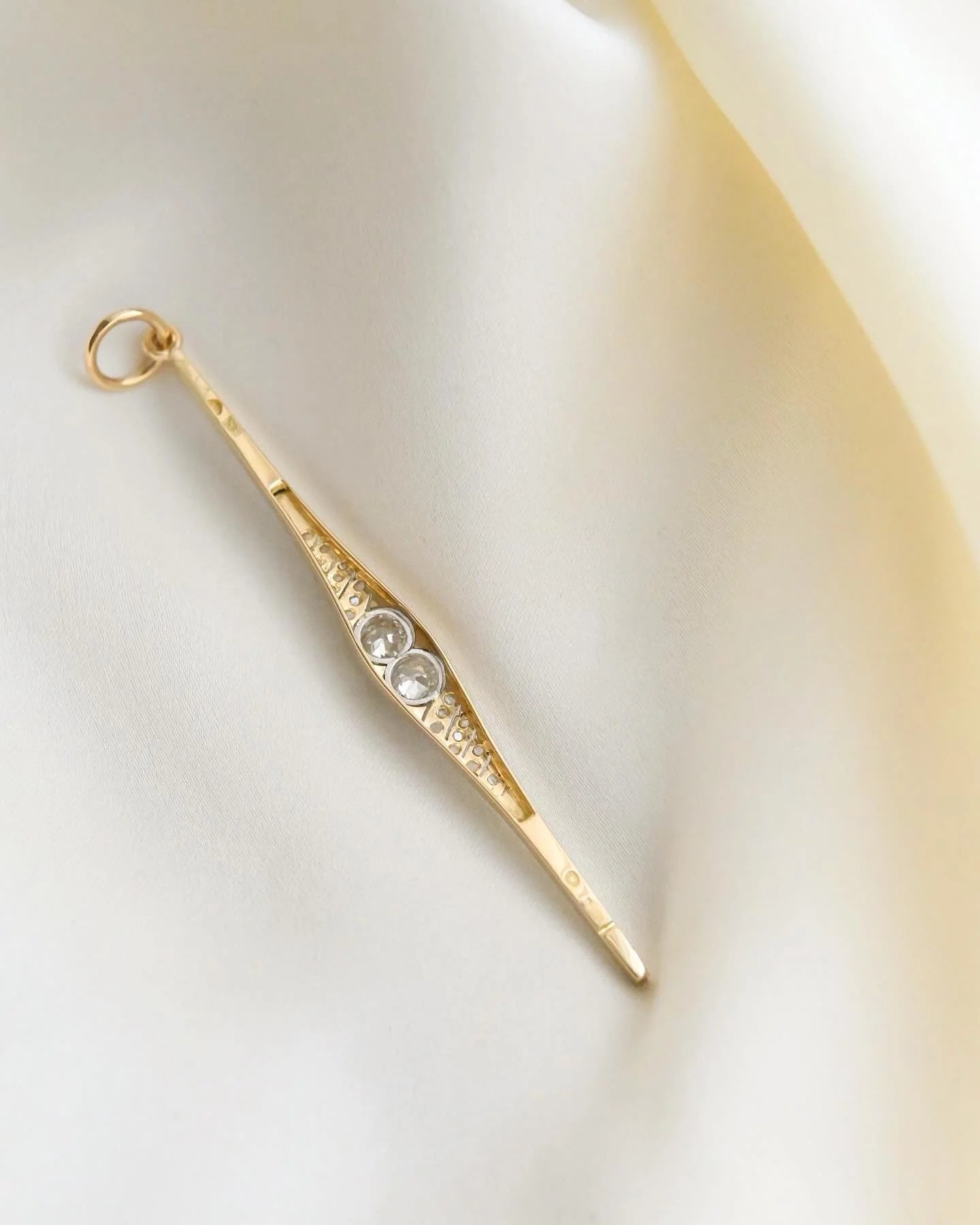 Edwardian Brooch Conversion Pendant Cut Diamonds Platinum And  18K Gold