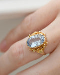 The Perfect Vintage Ring Baby Blue Spinel 14K Gold 1950s