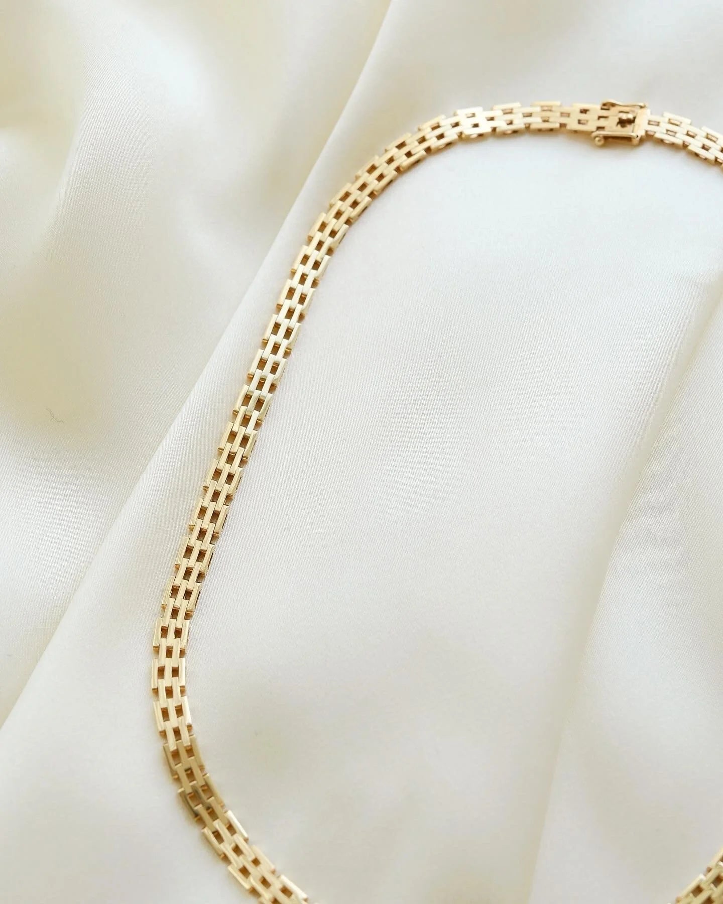 Rare Perfect Brick Link Chain by Jens Tage Hansen 14K Gold 1960