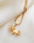 Big Swedish Vintage Leo Pendant 18K Gold 1960