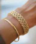 Heavy 27 Grams Italian Vintage Triple Mesh Rope Link Bracelet 18K Gold