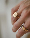 Extraordinary Monogram Signet Ring Antique 18K Gold 1920