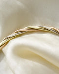 Beautiful Twisted Tri Color Bangle 14K Gold