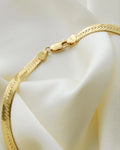 Sexy 15 Grams Italian Vintage Herringbone Necklace 18K Gold