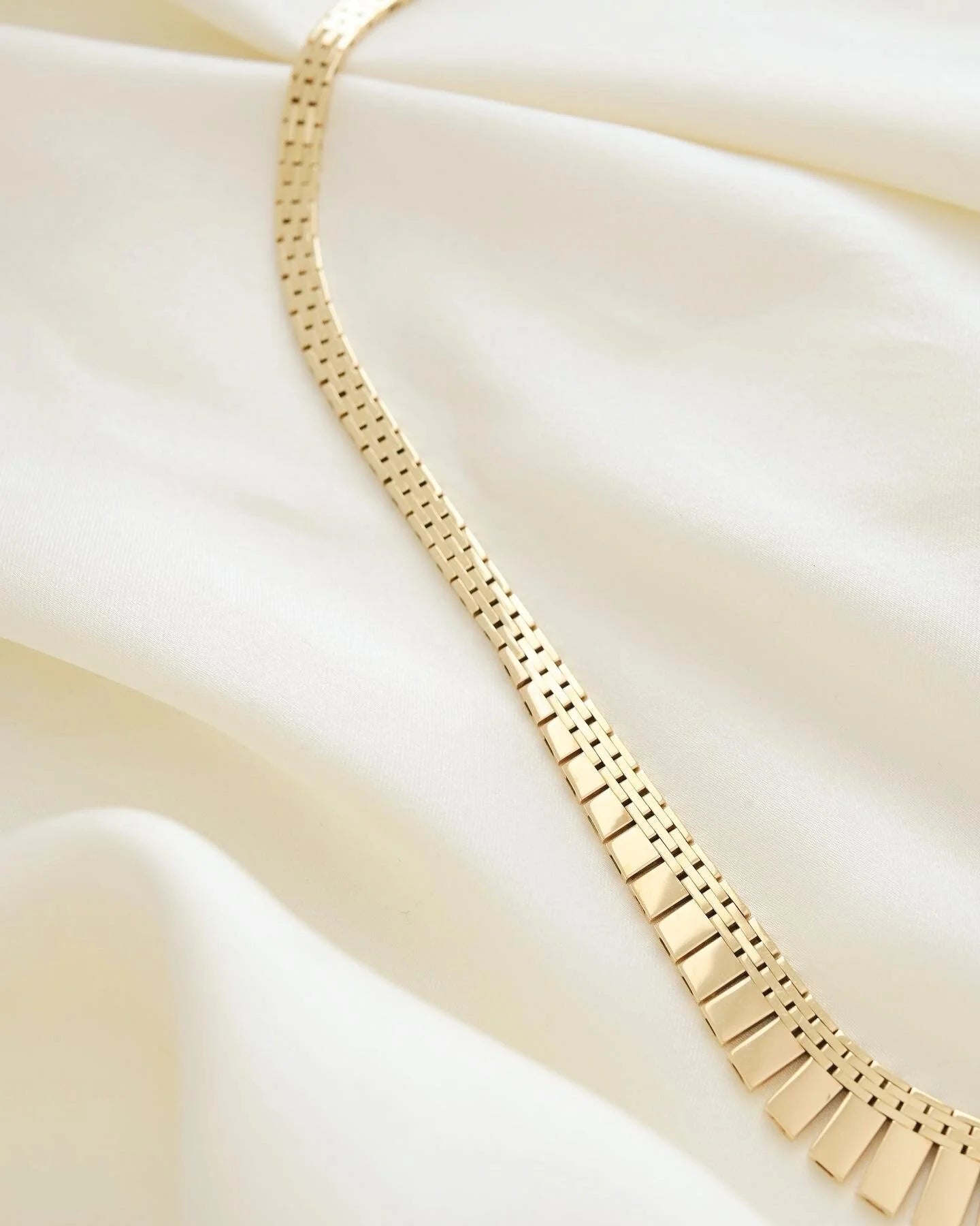 Rare Longer Danish Vintage Cleopatra Necklace 14K Gold 1966