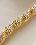 Twisted Two Tone Italian Vintage Bracelet 18K Gold 1970s
