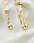 Sublime Wide Brick Link Bracelet 14K Gold