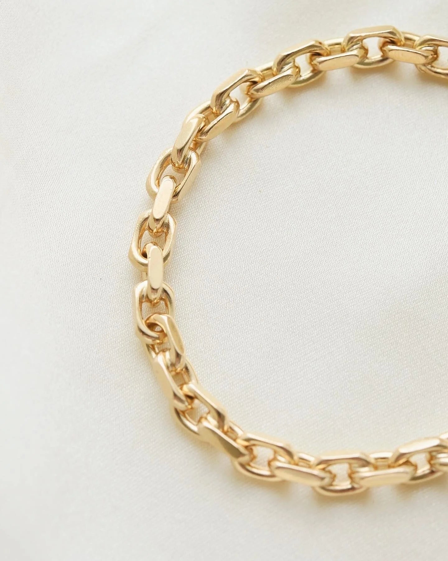 Danish Vintage Anchor Link Bracelet 6.25 Inches 14K Gold