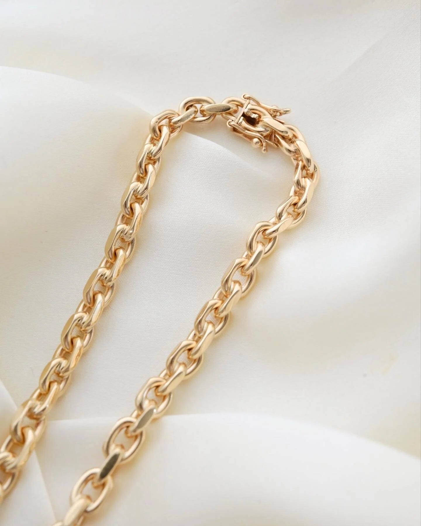 Ultra Heavy Chunky 55 Grams Danish Vintage Anchor Necklace 14K Gold 1970