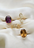Mesmerizing Deep Liquor Citrine Ring 18K Gold 1960s Sweden