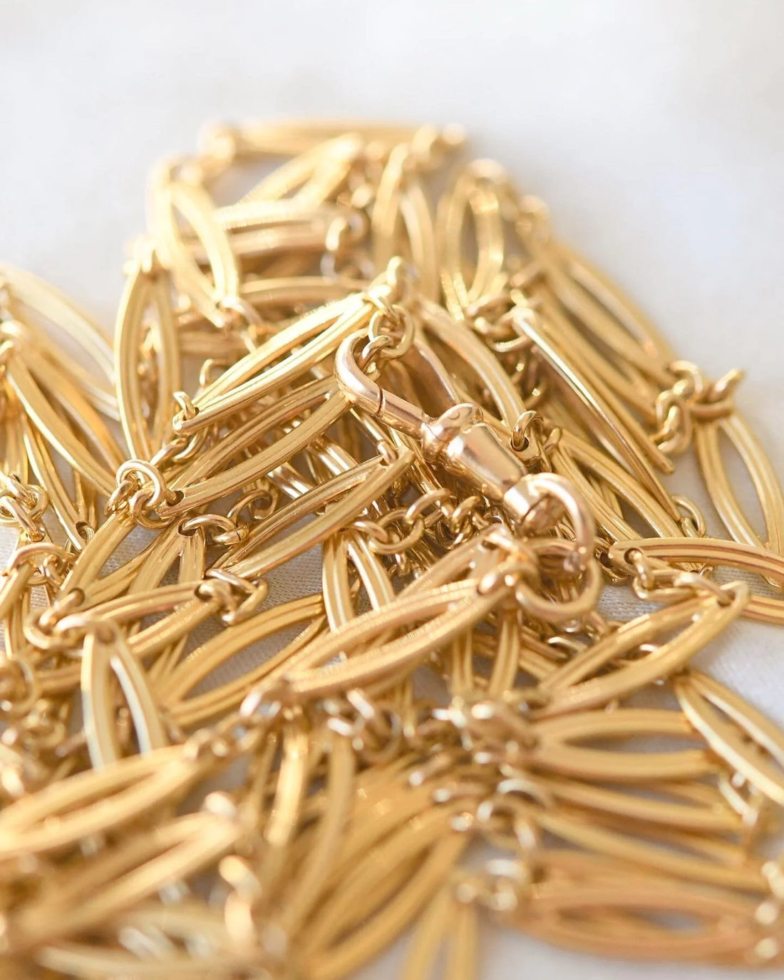 Antique Longguard Chain 58.3 inches long 18K Gold 1920s