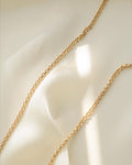 Long Rolo Chain w Loop Clasp 18K Solid Gold