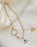 Sublime Antique Watch Chain Enamel Mourning Charm 1937 18K Gold
