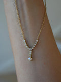 The Perfect 18K Solid Gold Diamond Drop Necklace