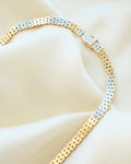 Stunning Brick Link Necklace 14K Gold 1960