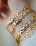 Amazing Rare Mid Century Swedish Single Row Star Link Bracelets 18K Gold