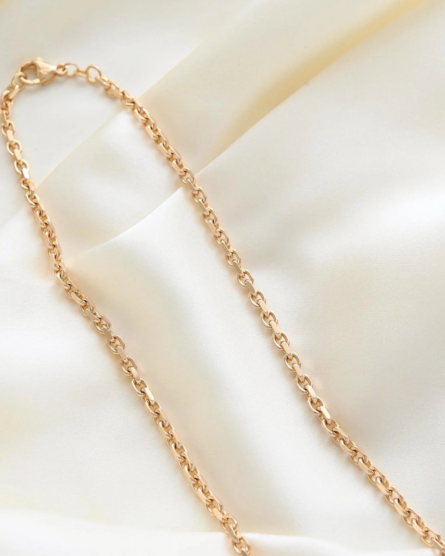 Italian 18 Inches Vintage Anchor Chain 18K Gold
