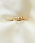 Hidden Heart ❤️ Braided Croissant Ring 18K Gold