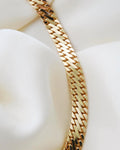 Extraordinary 59 Grams Sexy Flat Curb Link Necklace 14K Gold 1970