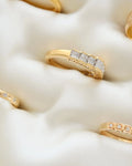 Amazing Sculptural Princess Cut Vintage Diamond Ring 18K Gold 1979