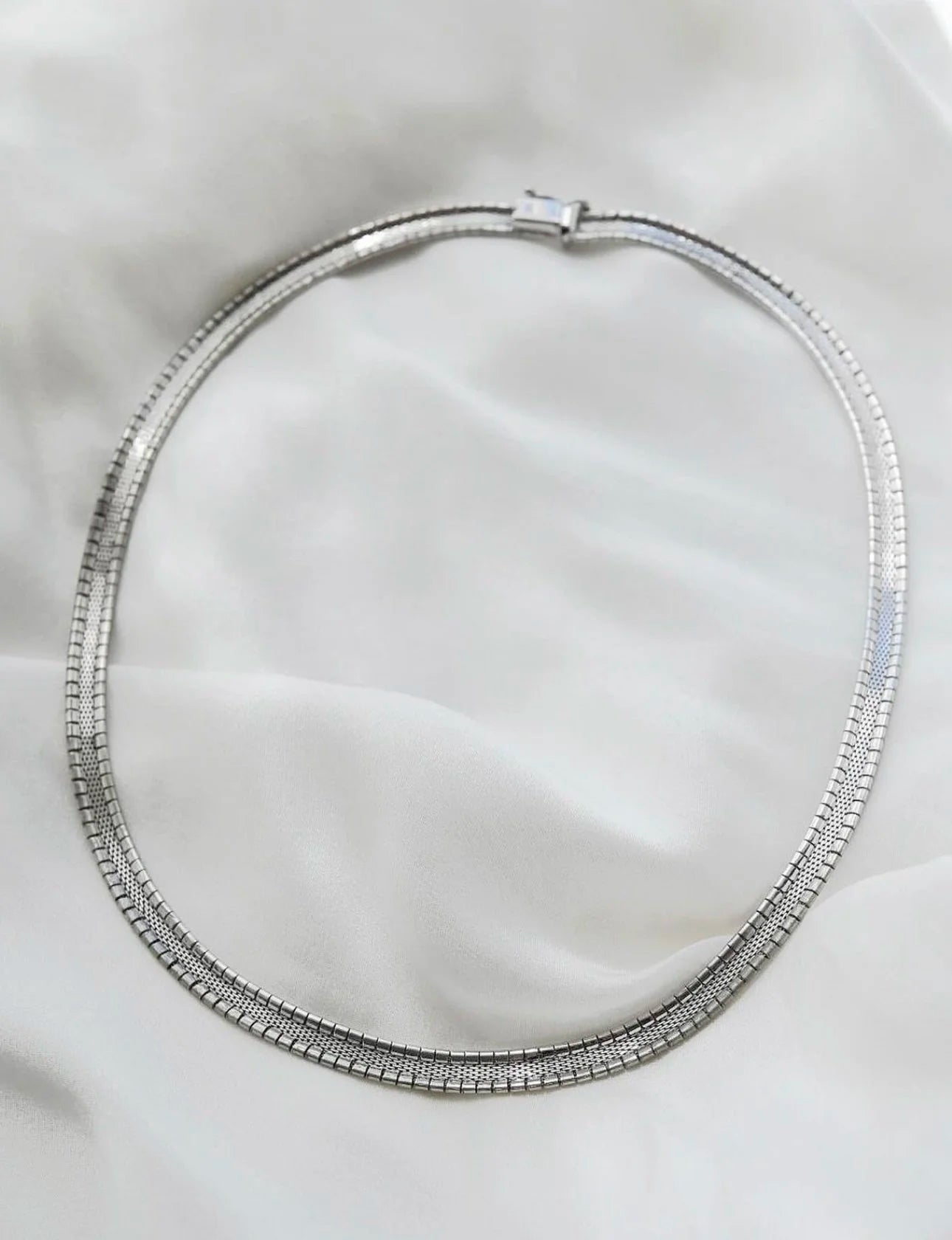 Sexy Two Sided Silver Vintage Necklace 1960