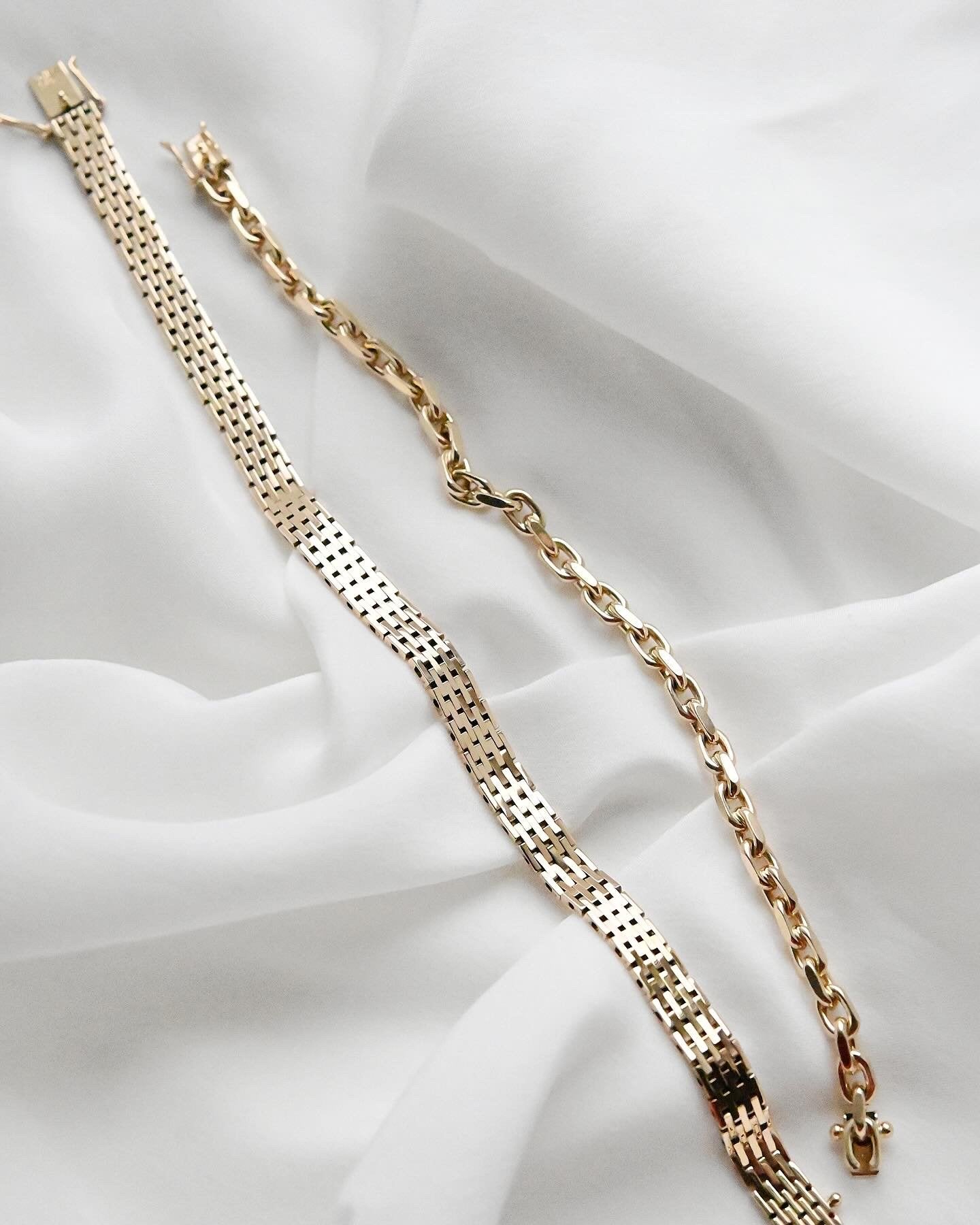 Special Danish Vintage Mid Century Link Bracelet 14K Gold Denmark