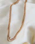 Amazing 32 Inches Looooong Italian Dog Clip Curb Link Necklace 18K Gold