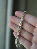 Dreamy Vintage Cabochon Moonstone and Topaz Bracelet Sterling Silver