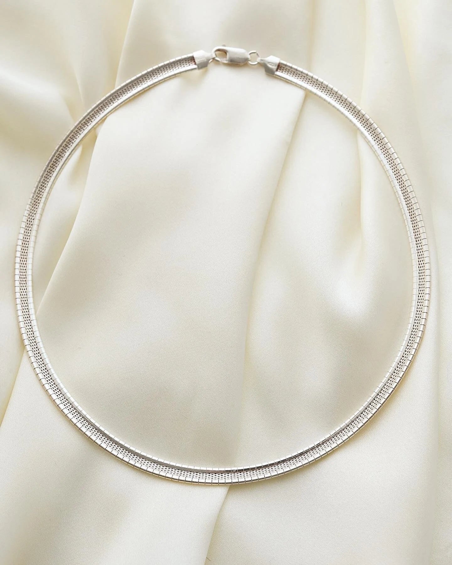 Danish Omega Link Chain Brushed Silver