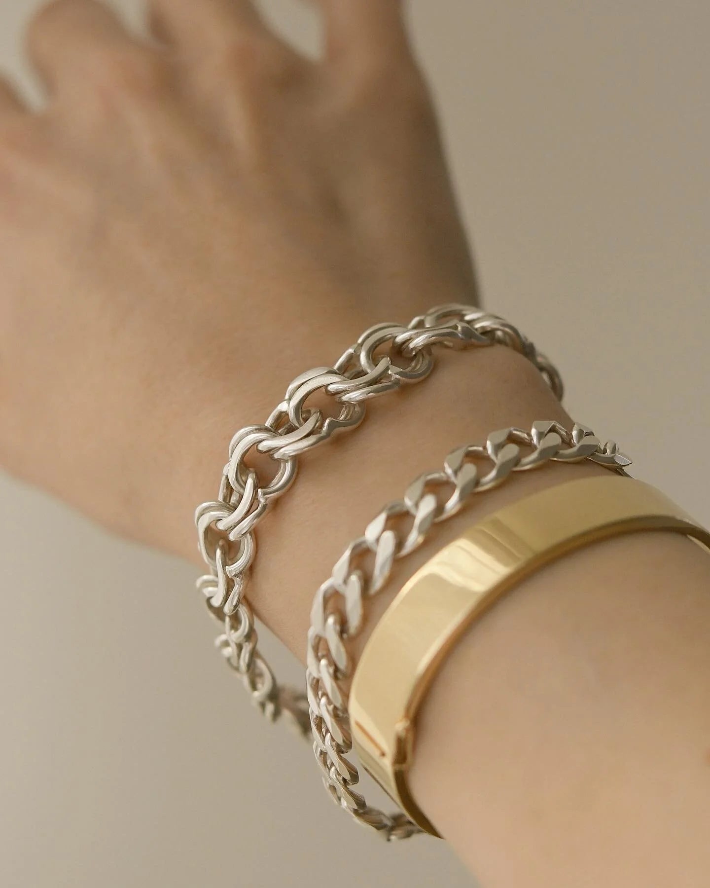 Vintage Silver Bracelet Bracelets Sold Separately Curb or Bismarck