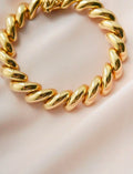 Fabulous Danish Vintage Twist Link Bracelet 14K Gold 1980s