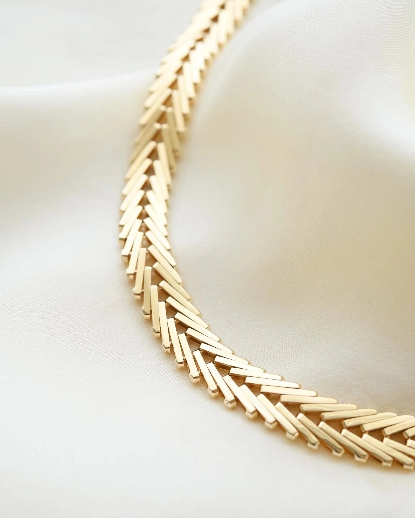 Danish Vintage Geneva Link Necklace 14K Gold 1970