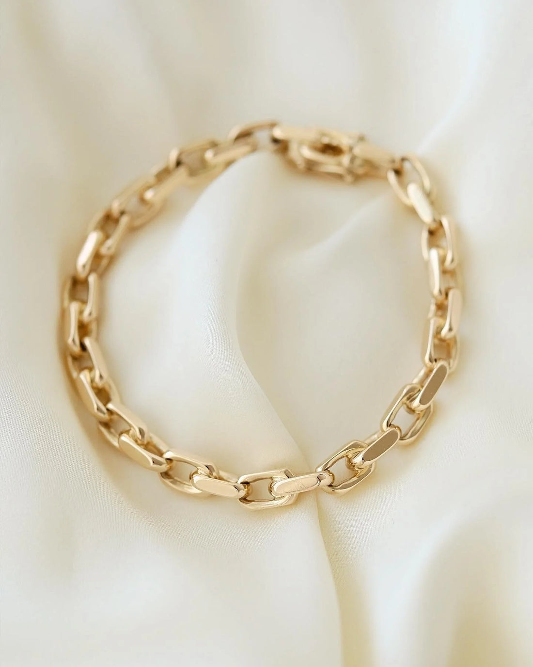Gorg Heavy Danish Vintage Anchor Link Bracelet 14K Gold 1970s