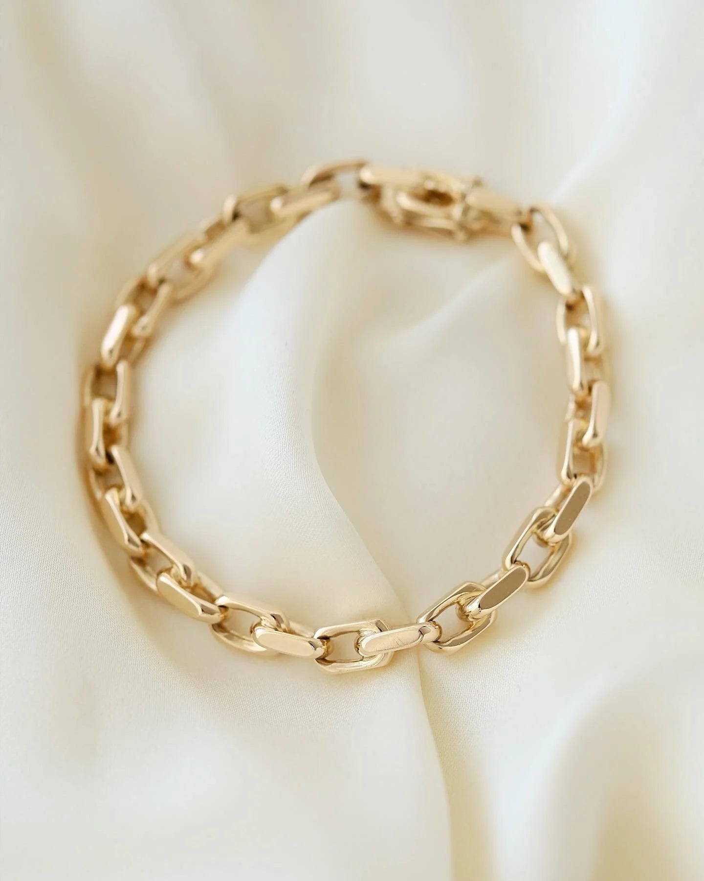 Gorg Heavy Danish Vintage Anchor Link Bracelet 14K Gold 1970s