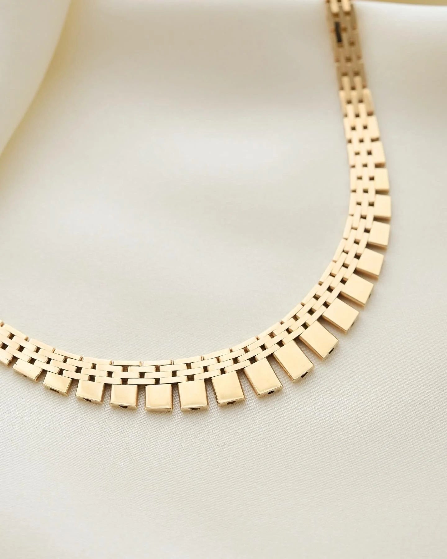 Extraordinary Perfect Danish Link Necklace by Sigurd Rnna 14K Gold
