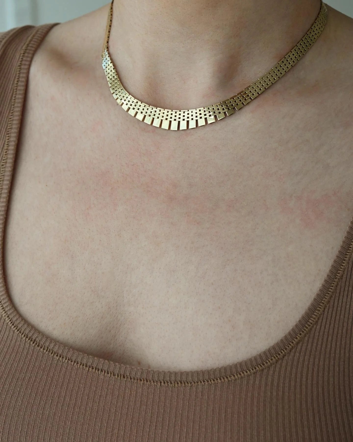 The Best Danish Mid Century Vintage Necklace 14K Gold 1970