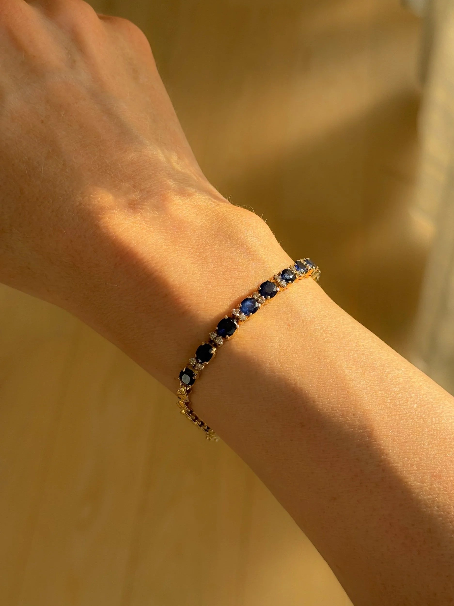 Dreamy Sapphire x Diamond Vintage Bracelet 14K Gold