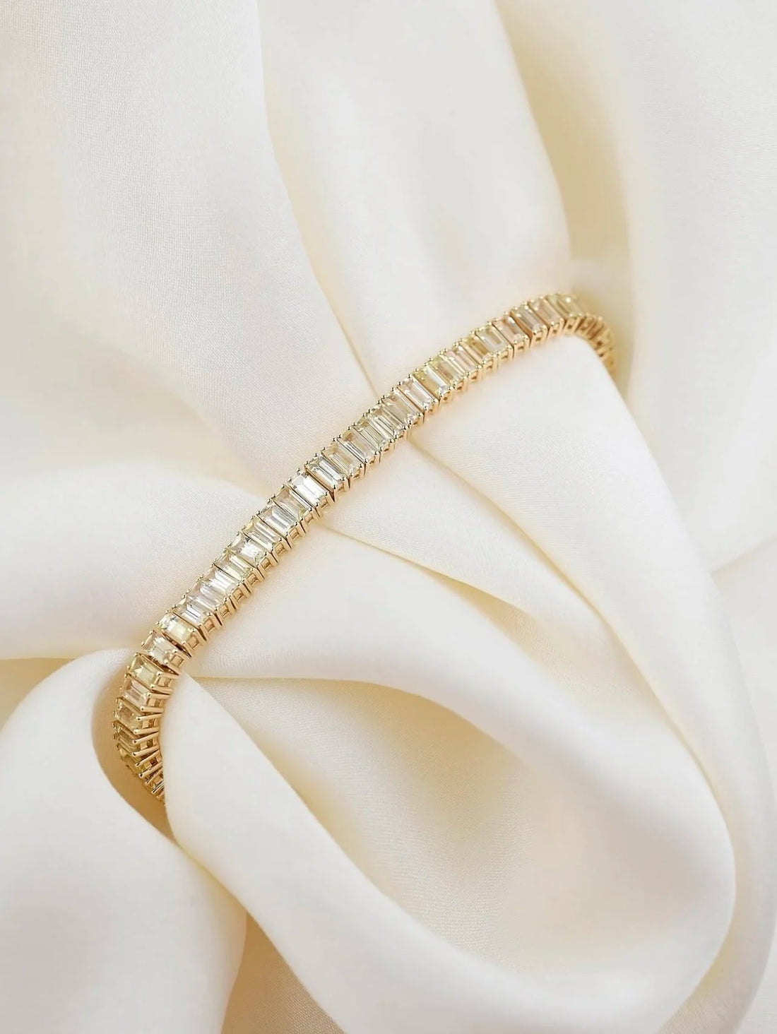 Once in A Lifetime Dream Tennis Bracelet 10.37 Carats of Yellow Sapphires 14K Gold Denmark 1990s
