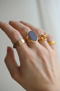Antique Edwardian Signet Ring Red Agate 18K Gold Sweden 1908