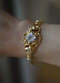 Heavenly Ornamented Quartz Bracelet 76 YEARS OLD 18K Gold