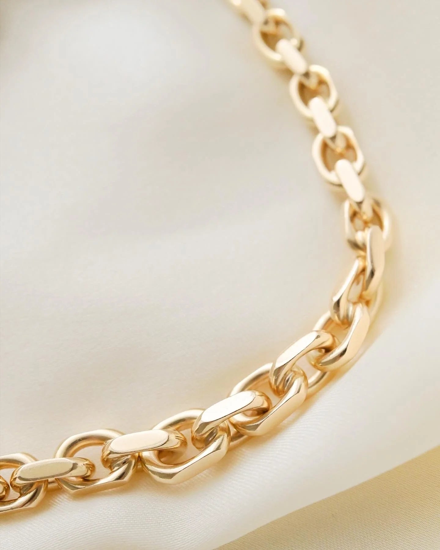 Sublime Chunky 45 Grams Danish Vintage Dream Biker Chain 14K Gold
