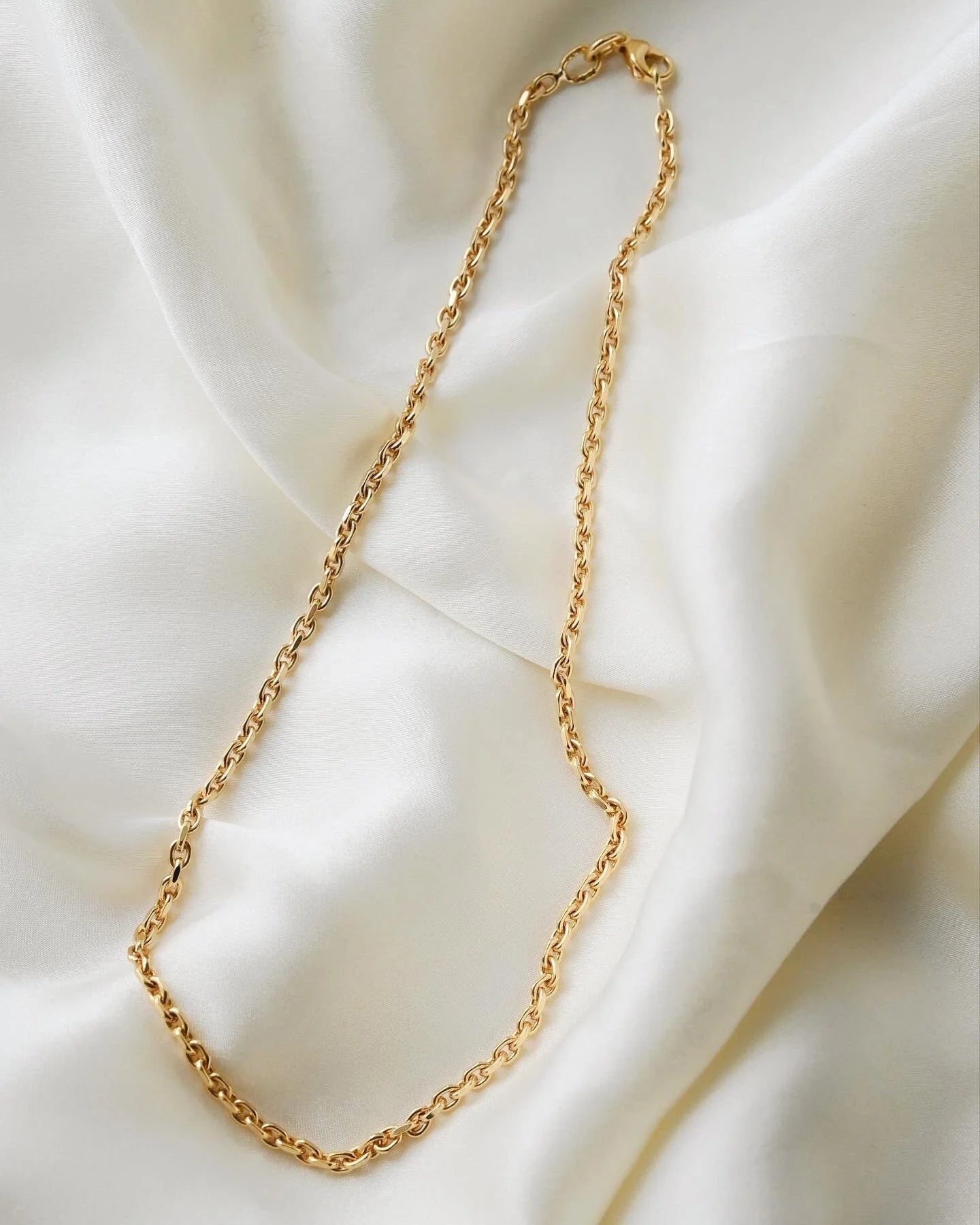 Sexy Solid Swedish Vintage Anchor Chain 18K Gold