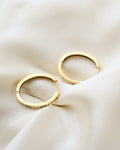 Big Vintage Hoops Huggies Emerald And Diamond 14K Gold