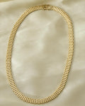 Rare Wide Danish Vintage Brick Link Necklace 14K Gold 1960s